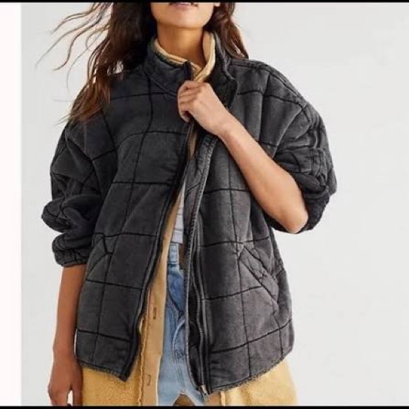 Free People Dolman Quilted Jean Jacket - Picture 3 of 14